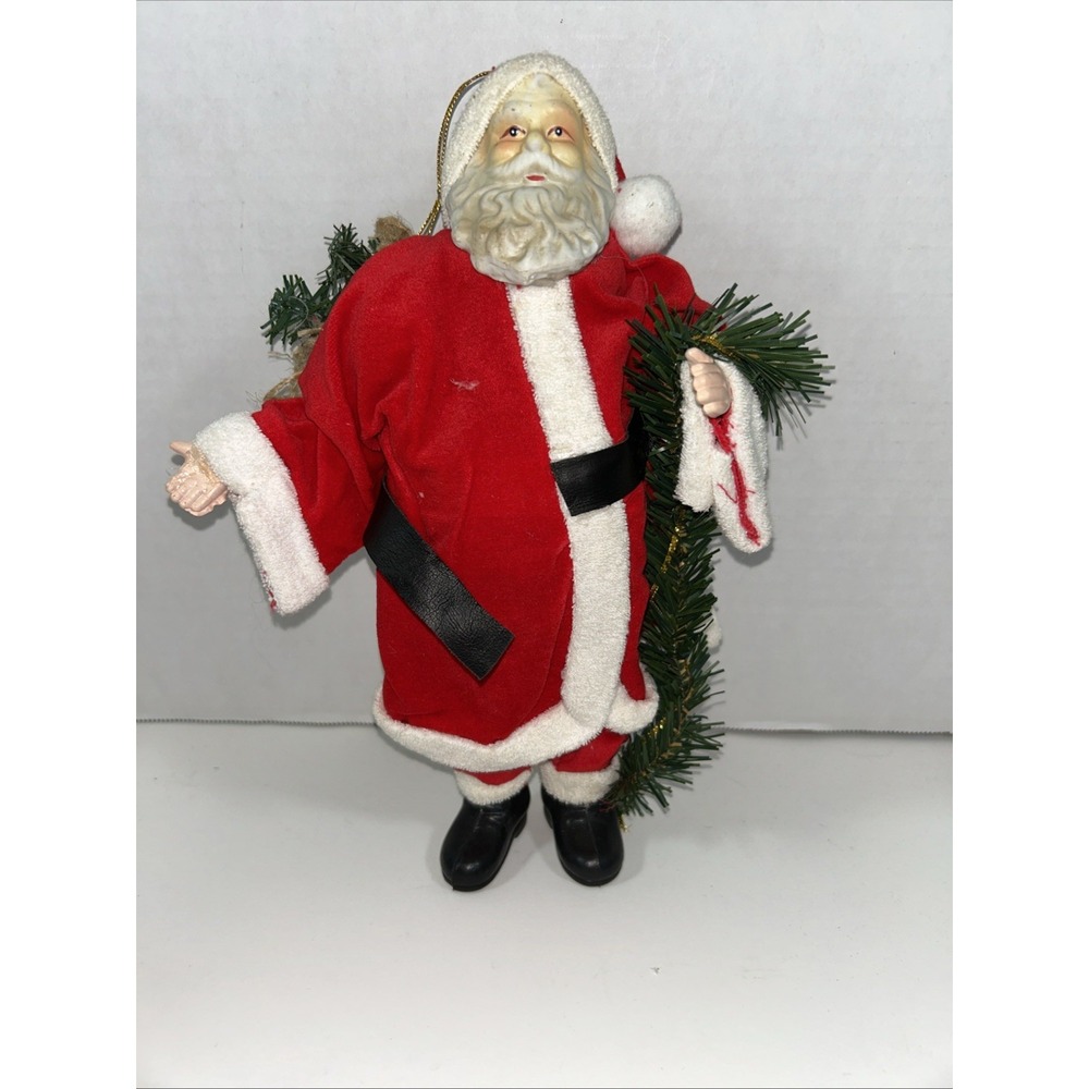 vintage Santa Claus Red Suit Ceramic Face